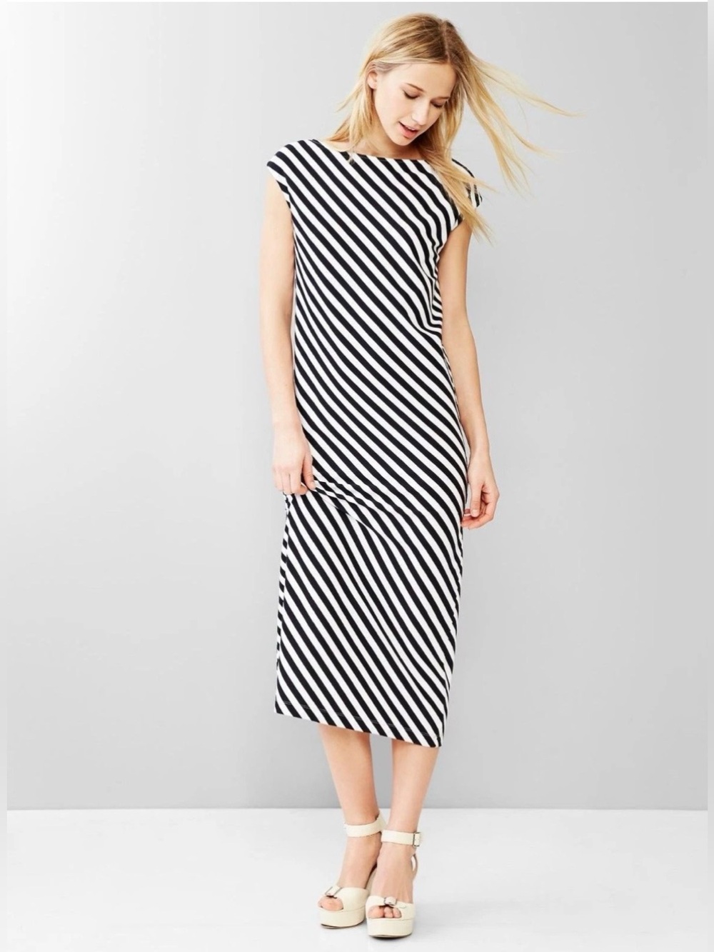 Gap Womens Striped Long Dress Size M Medium